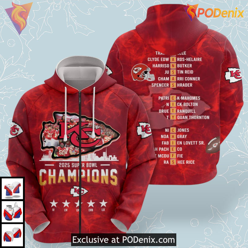 Super Bowl LIX Personalized Kansas City Chiefs Hoodie Champions 2025 Victory Super Bowl LIX Personalized Kansas City Chiefs Hoodie Champions 2025 Victory