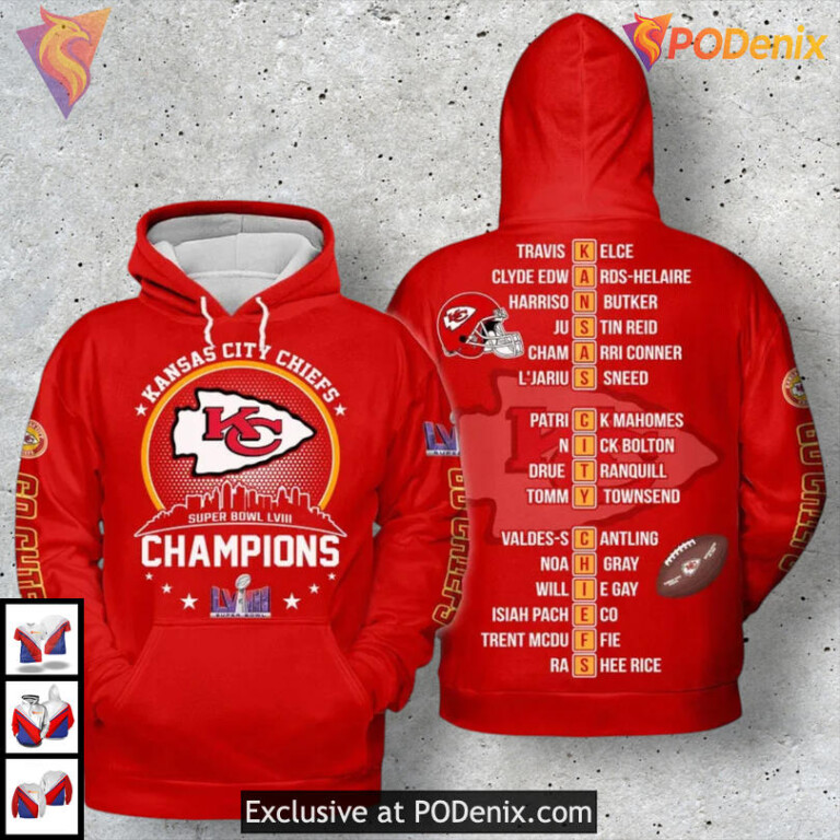 Super Bowl LVIII Champions 2024 Kansas City Chief Hoodie Womens Victory Gear