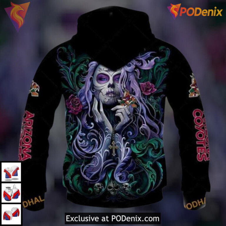Tattoo Girl Art 2023 Custom Arizona Coyotes Hoodie 3D Unisex Trendy Merch - 1