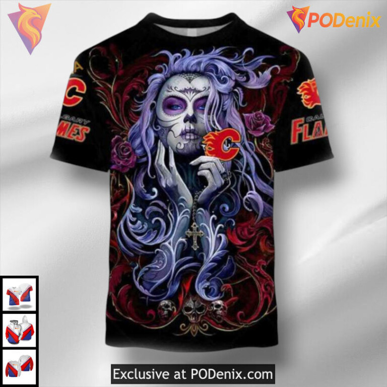 Tattoo Girl Artwork 2025 Calgary Flames Sweatshirt Hoodie 3D Unisex Style - 1