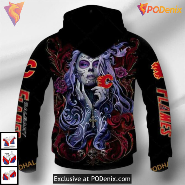 Tattoo Girl Artwork 2025 Calgary Flames Sweatshirt Hoodie 3D Unisex Style - 2