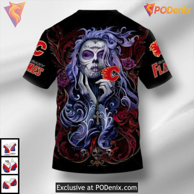 Tattoo Girl Artwork 2025 Calgary Flames Sweatshirt Hoodie 3D Unisex Style - 3