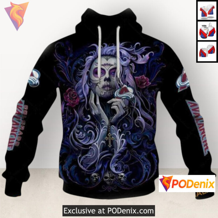 Tattoo Girl Artwork 2025 Edition Colorado Avalanche Womens Hoodie Unisex Hoodie