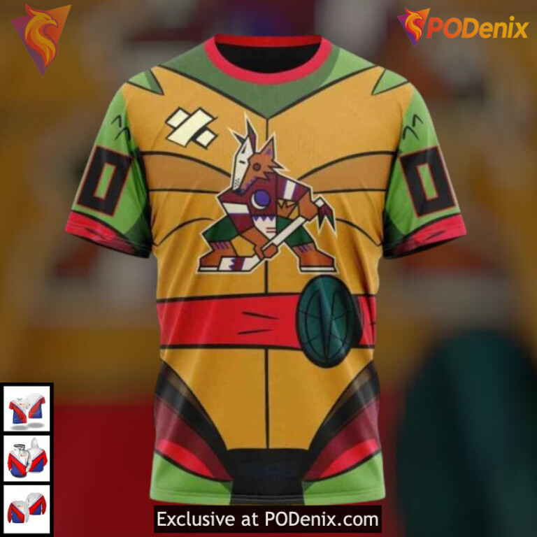 Teenage Mutant Ninja Turtles Arizona Coyotes 3D Hoodie Unique Fan Apparel - 2