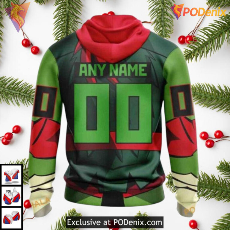 Teenage Mutant Ninja Turtles Cartoon NHL Custom Number Ottawa Senators Hoodie 3D - 1