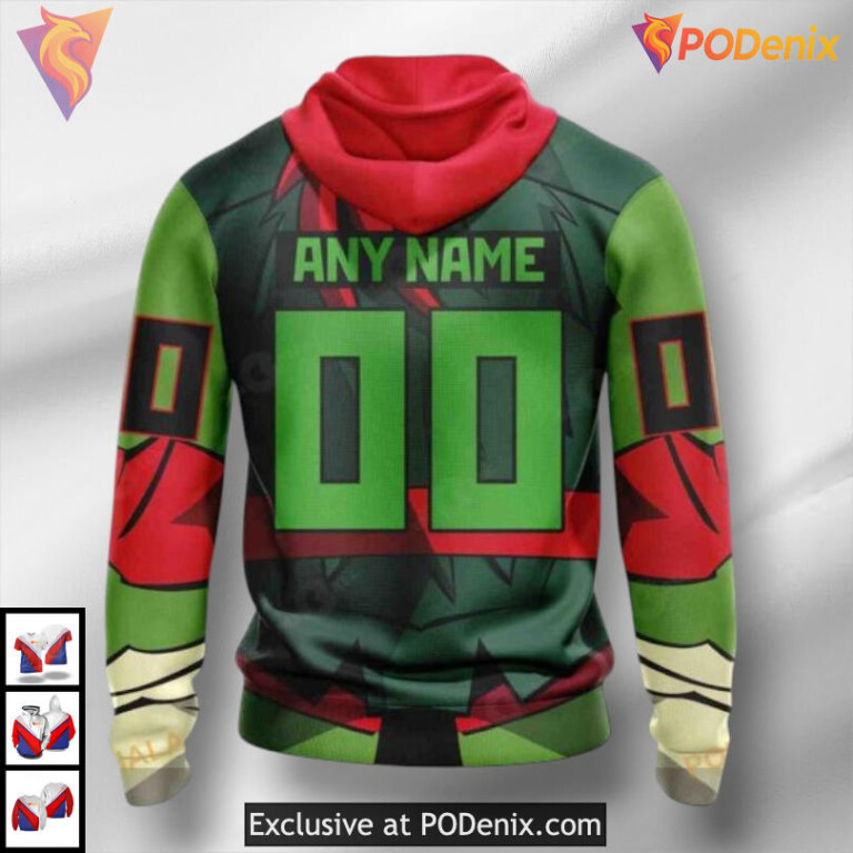 Teenage Mutant Ninja Turtles Cartoon NHL Ottawa Senators All Over Print Hoodie - 1