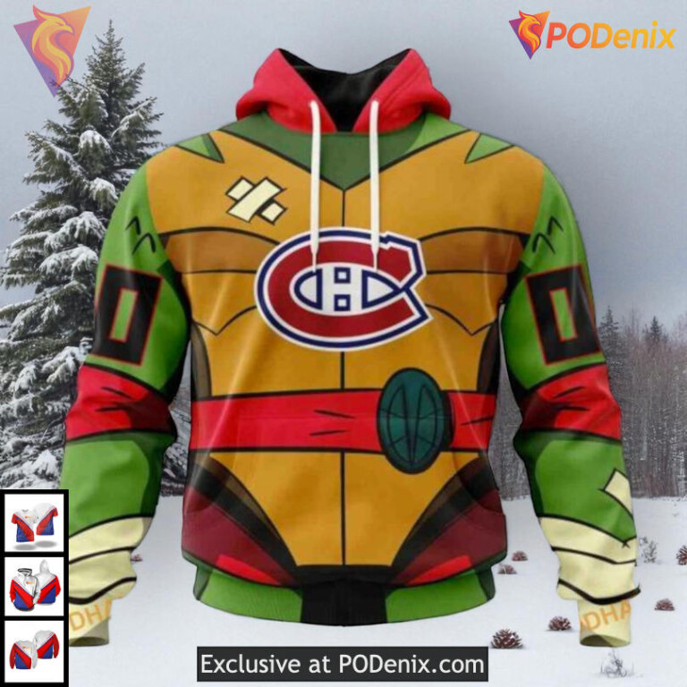 Teenage Mutant Ninja Turtles Cartoon NHL Personalized Montreal Canadiens Hoodie 3D