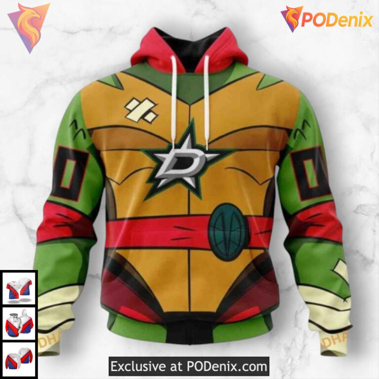 Teenage Mutant Ninja Turtles Edition Dallas Stars Full Print Hoodie Custom Design