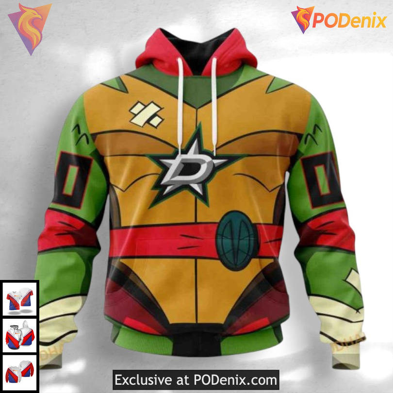 Teenage Mutant Ninja Turtles Inspired Dallas Stars Hoodie 3D Custom Design