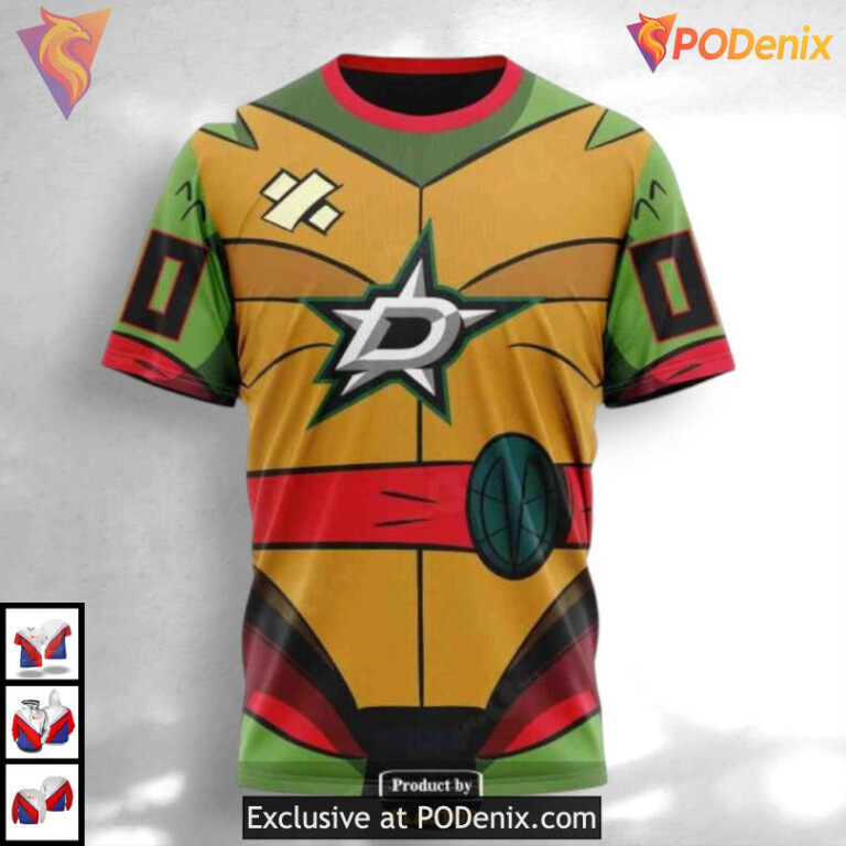 Teenage Mutant Ninja Turtles Inspired Dallas Stars Hoodie 3D Custom Design - 2