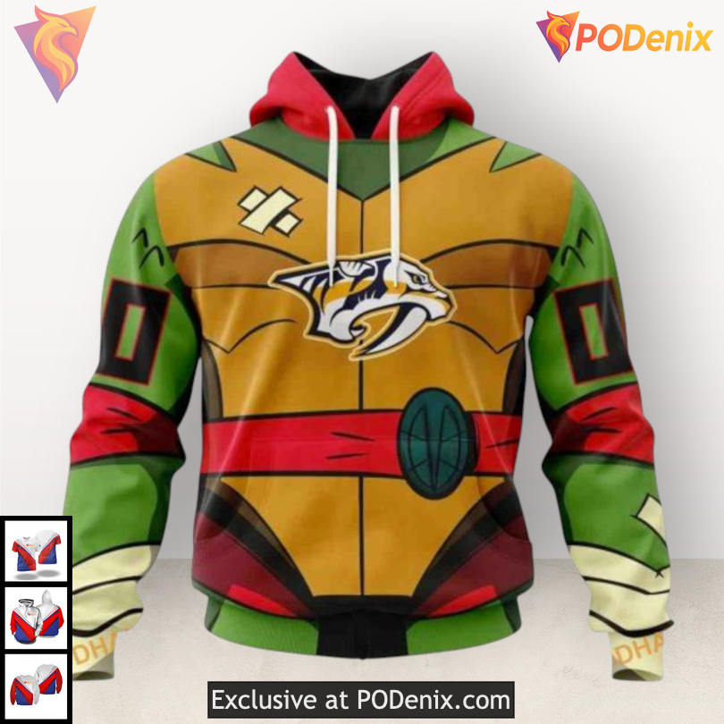 Teenage Mutant Ninja Turtles Style Vintage Nashville Predators Hoodie Custom 3D