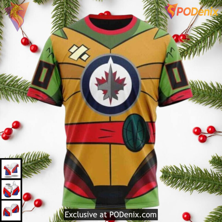 Snoopy Cartoon Artwork Winnipeg Jets Christmas Hoodie Personalized NHL 3D - 2
