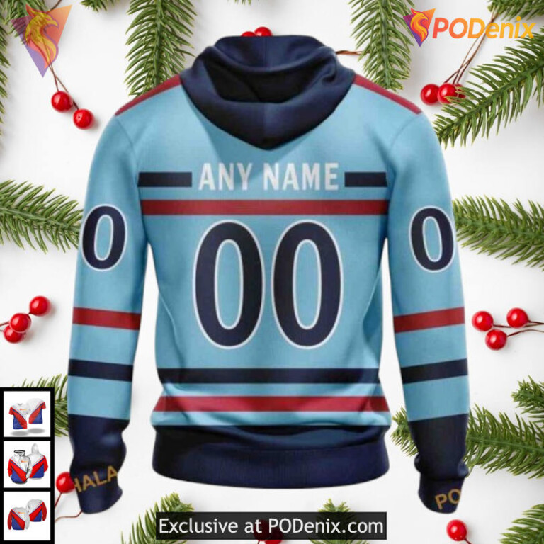 Official NHL Collection Winnipeg Jets Holiday Hoodie All Over Print Design - 1