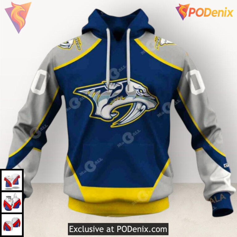 Throwback Vintage Hockey Style Nashville Predators All Over Print Hoodie 3D