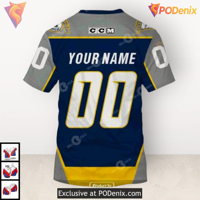 Throwback Vintage Hockey Style Nashville Predators All Over Print Hoodie 3D - 4