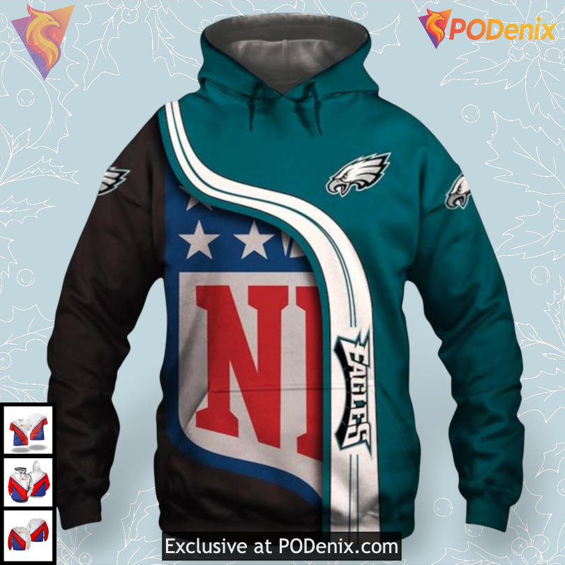 Throwback Vintage Series Philadelphia Eagles Green Hoodie Classic NFL Design Throwback Vintage Series Philadelphia Eagles Green Hoodie Classic NFL Design