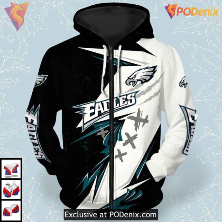 Thunder Graphic Style Philadelphia Eagles Hoodie for Bold NFL Fans