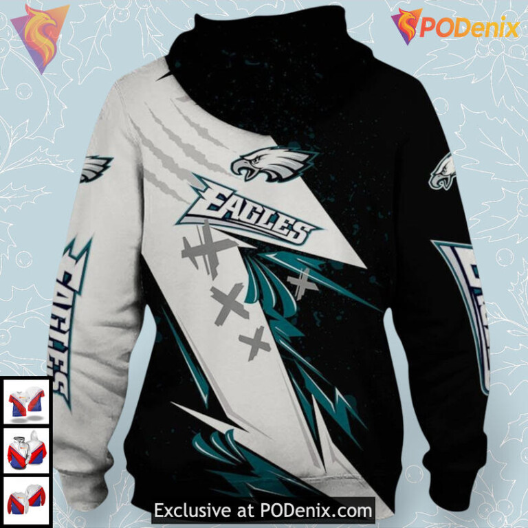 Thunder Graphic Style Philadelphia Eagles Hoodie for Bold NFL Fans - 1