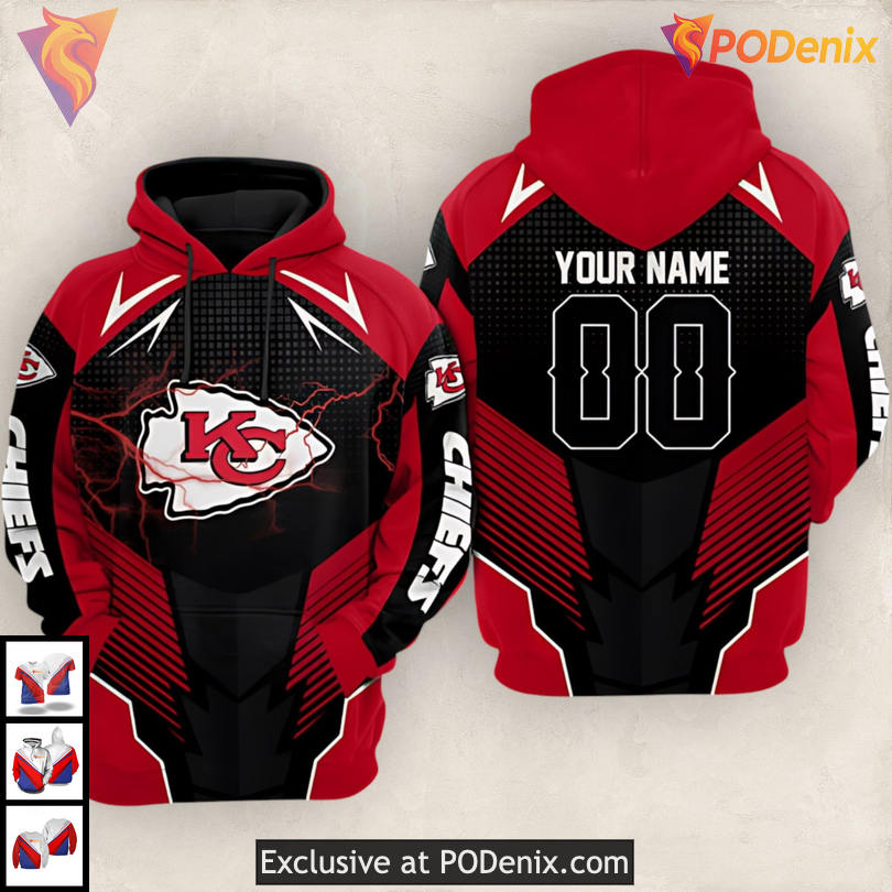 Thunderbolt Warrior Kansas City Chiefs Hoodies For Men, 3D Custom Fan Edition Thunderbolt Warrior Kansas City Chiefs Hoodies For Men, 3D Custom Fan Edition
