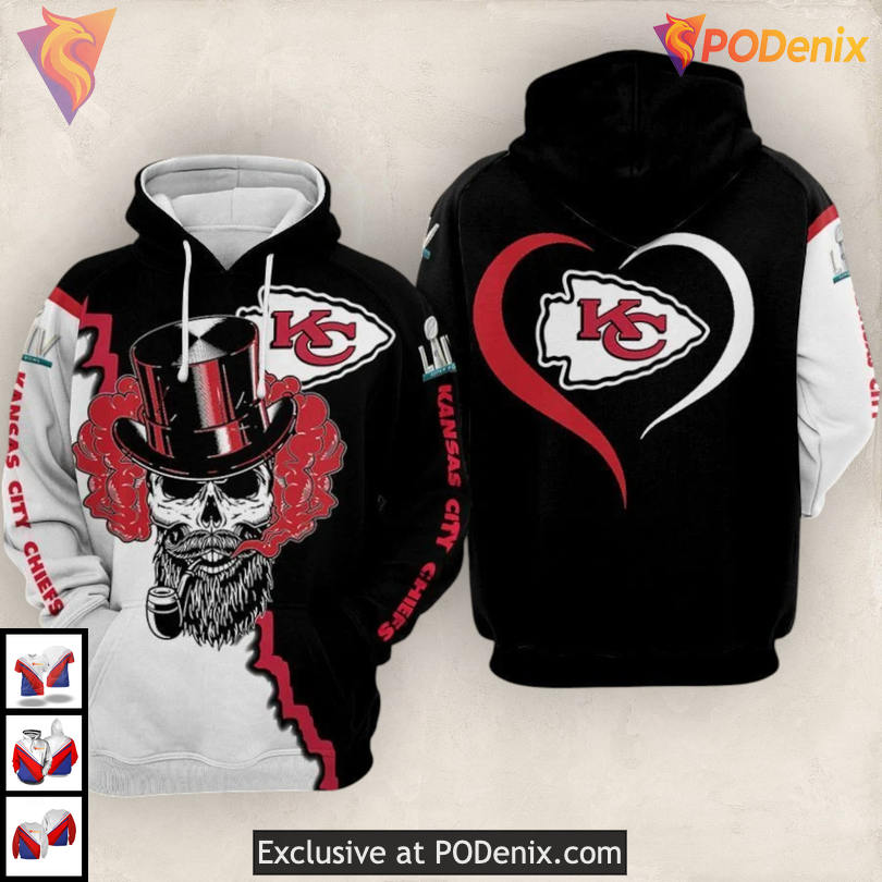 Top Hat Skull Kansas City Chiefs Hoodie For Men, 3D Fan Limited Edition Apparel Top Hat Skull Kansas City Chiefs Hoodie For Men, 3D Fan Limited Edition Apparel