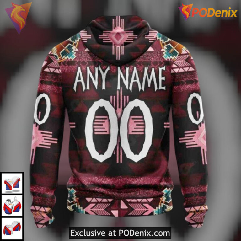 Traditional Native Costume Edition Arizona Coyotes Zip Up Hoodie Custom Apparel - 2