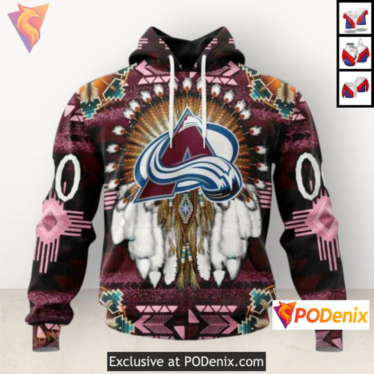 Traditional Native Costume Edition Colorado Avalanche Team Hoodie Sweatshirt 3D