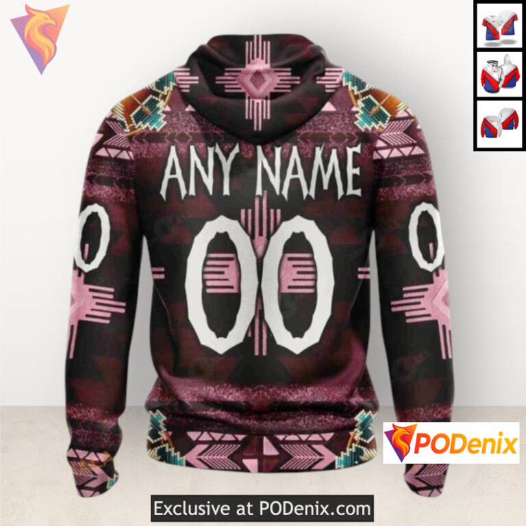 Traditional Native Costume Edition Colorado Avalanche Team Hoodie Sweatshirt 3D - 2