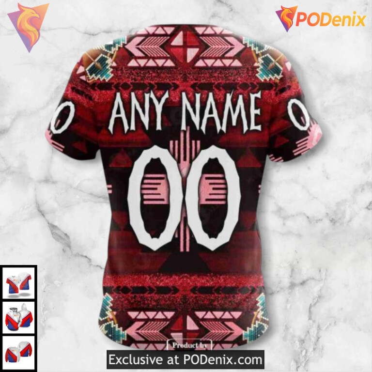 Traditional Native Costume Inspired Carolina Hurricanes All Over Print Hoodie - 4