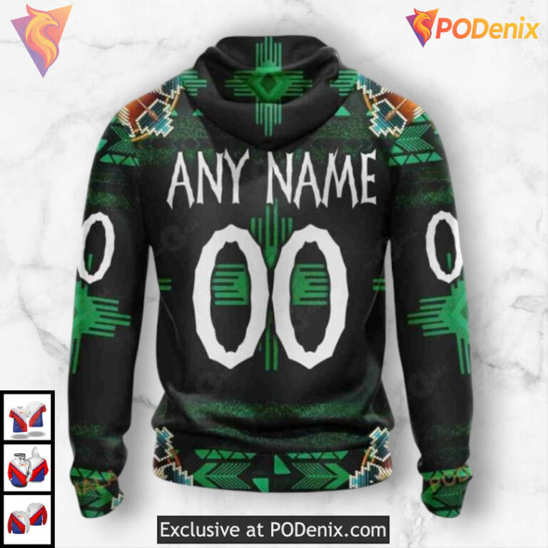 Traditional Native Costume Style Dallas Stars Zip Up Hoodie Custom 3D - 2
