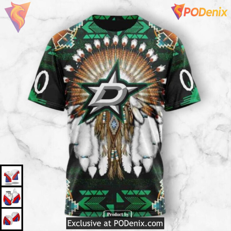 Traditional Native Costume Style Dallas Stars Zip Up Hoodie Custom 3D - 3