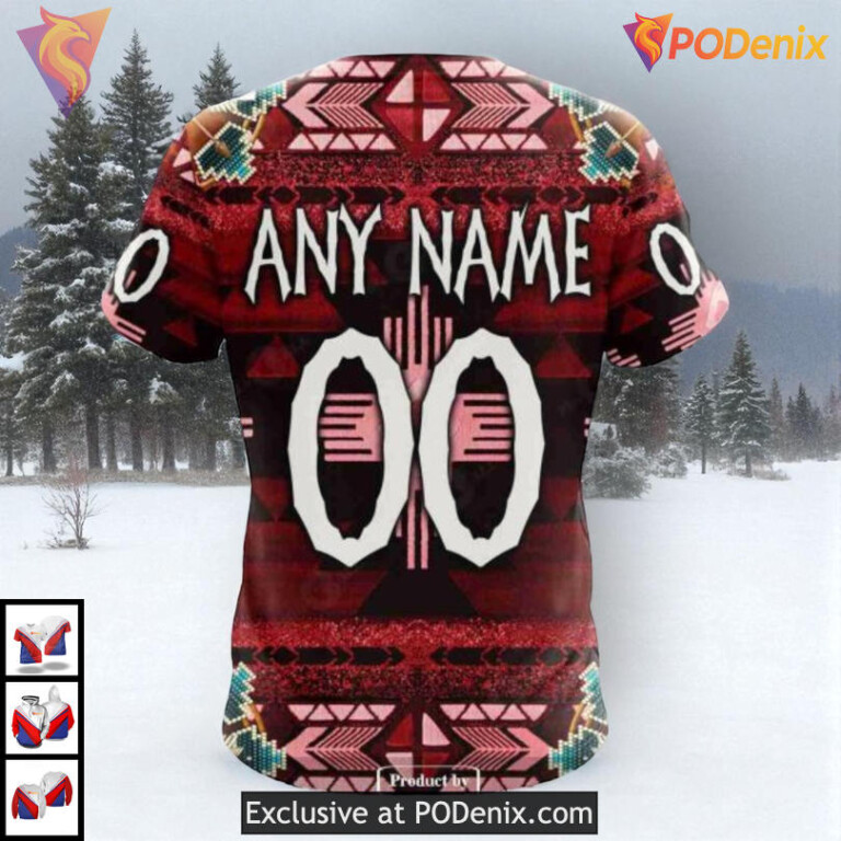 Traditional Native Cultural Design NHL Custom Number Montreal Canadiens Hoodie 3D - 4