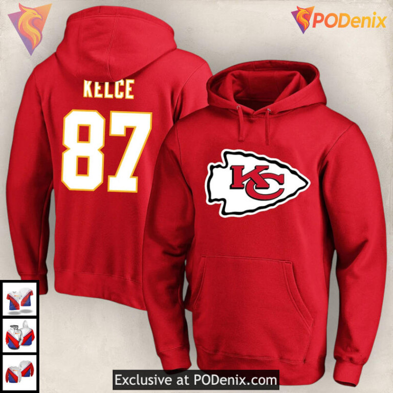 Travis Kelce Big and Tall Kansas City Chiefs Hoodie, Custom Fan 3D Apparel Style
