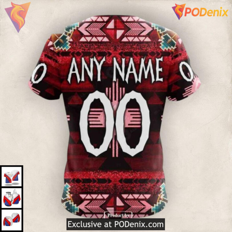 Tribal Native Costume Artwork NHL Custom Number Ottawa Senators Hoodie 3D - 3