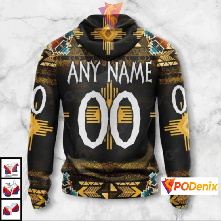 Tribal Native Costume Edition Custom Number Pittsburgh Penguins Hoodie NHL 3D - 1