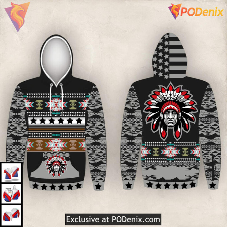 Tribal Spirit Kc Chiefs Hoodie, Cultural Inspired All Over Print Fan Apparel