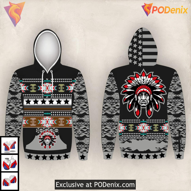 Tribal Spirit Kc Chiefs Hoodie, Cultural Inspired All Over Print Fan Apparel Tribal Spirit Kc Chiefs Hoodie, Cultural Inspired All Over Print Fan Apparel