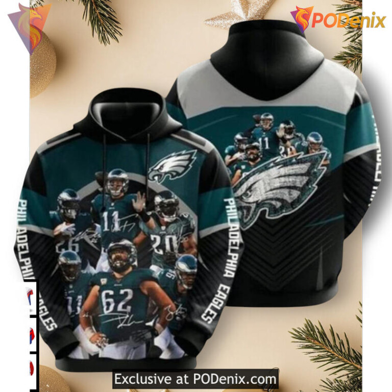 Tribute to Legends Collection Philadelphia Eagles Hoodie Mens 3D Gift for NFL Fans