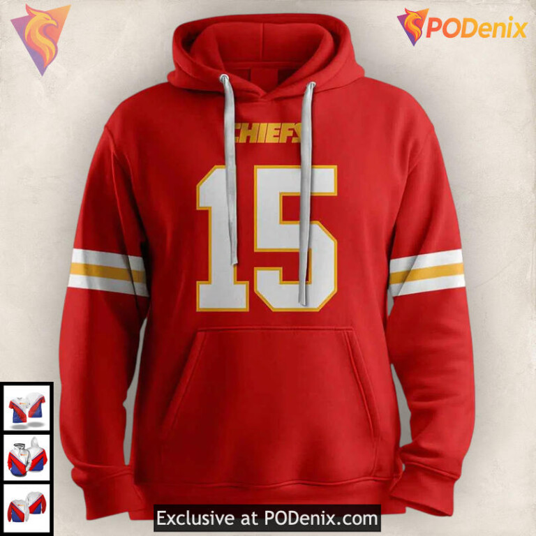Trick Mahomes 15 Custom Kansas City Chiefs Hoodie, Fun Theme Football Sweatshirt - 1