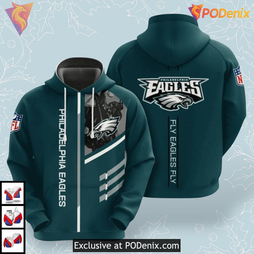 Ultimate Three Line Philadelphia Eagles Team Hoodie 3D Sports Collection Ultimate Three Line Philadelphia Eagles Team Hoodie 3D Sports Collection