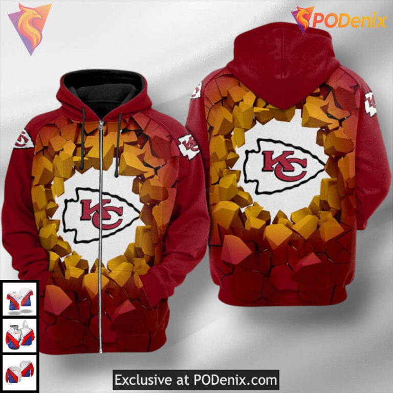 Under the Wall Graphic Kansas City Chiefs Christmas Hoodie Custom Fanwear Edition