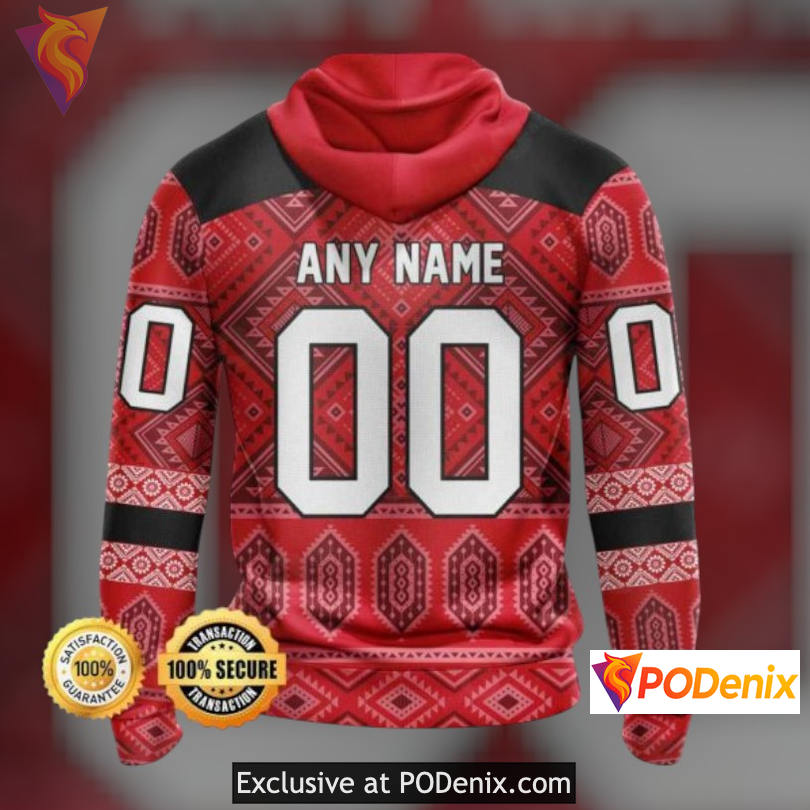 Unique Native Pattern Style New Jersey Devils All Over Print Hoodie Custom 3D Unique Native Pattern Style New Jersey Devils All Over Print Hoodie Custom 3D