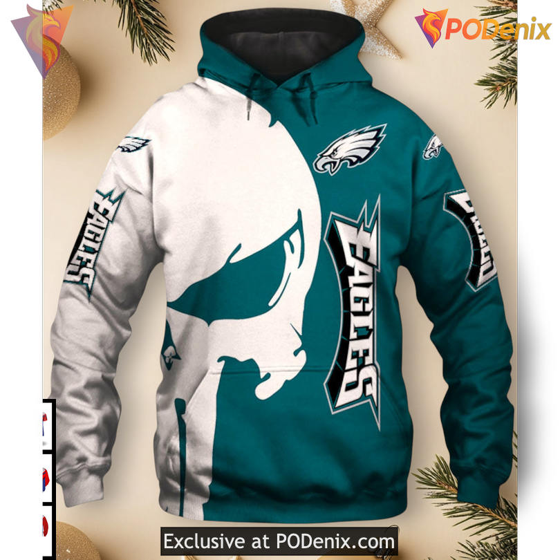 Unique Skull Artwork Edition Philadelphia Eagles Zip Up Hoodie Custom 3D Gift Unique Skull Artwork Edition Philadelphia Eagles Zip Up Hoodie Custom 3D Gift