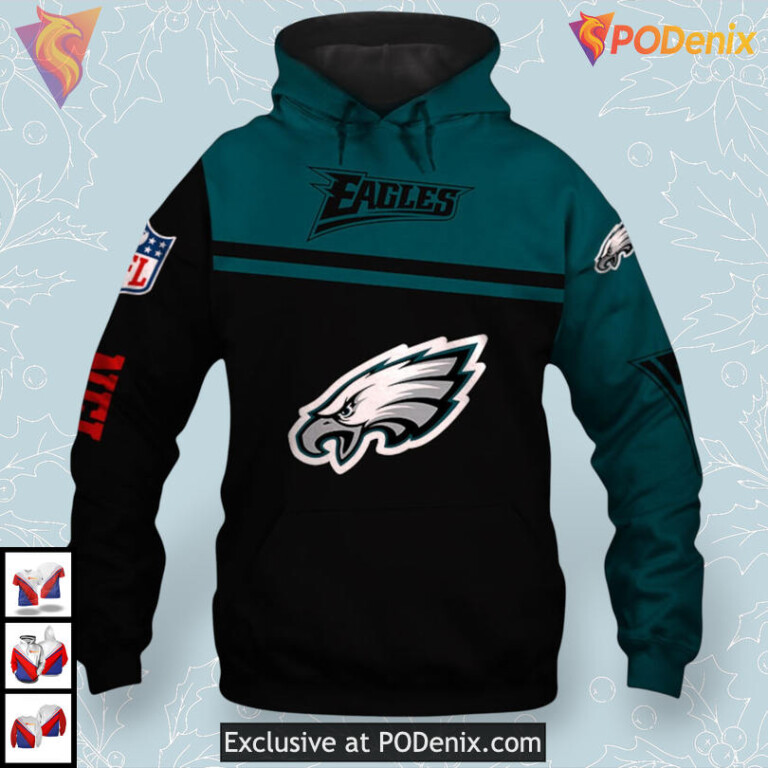 Unique Skull Graphic Philadelphia Eagles Hoodie Mens 3D Fan Apparel