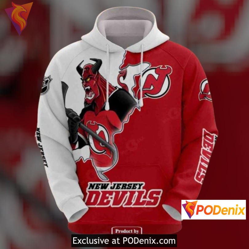 Unique Team Fanwear New Jersey Devils Full Print Hoodie Shirt Custom 3D