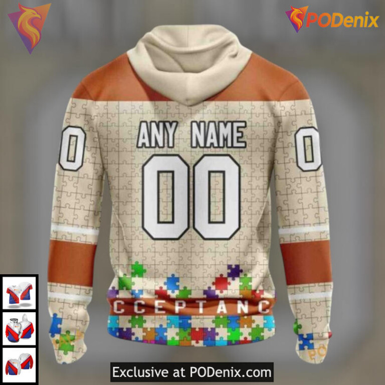 Unisex Autism Awareness Tribute Arizona Coyotes All Over Print Hoodie Custom 3D - 1
