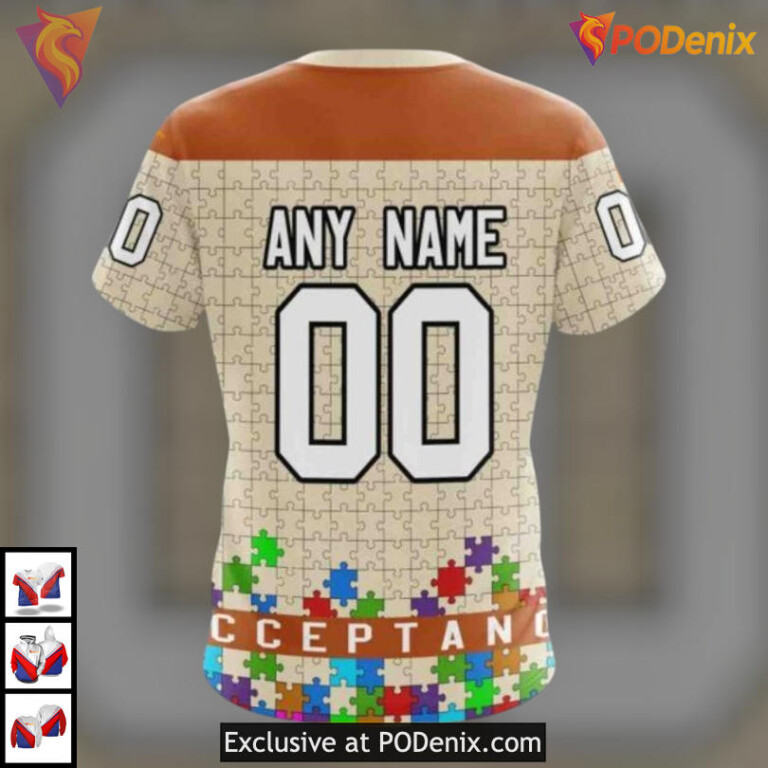 Unisex Autism Awareness Tribute Arizona Coyotes All Over Print Hoodie Custom 3D - 3