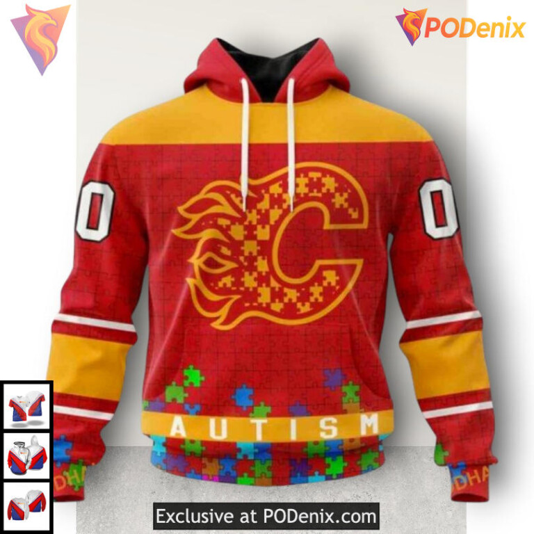 Unisex Autism Awareness Tribute Calgary Flames Sweatshirt Hoodie 3D