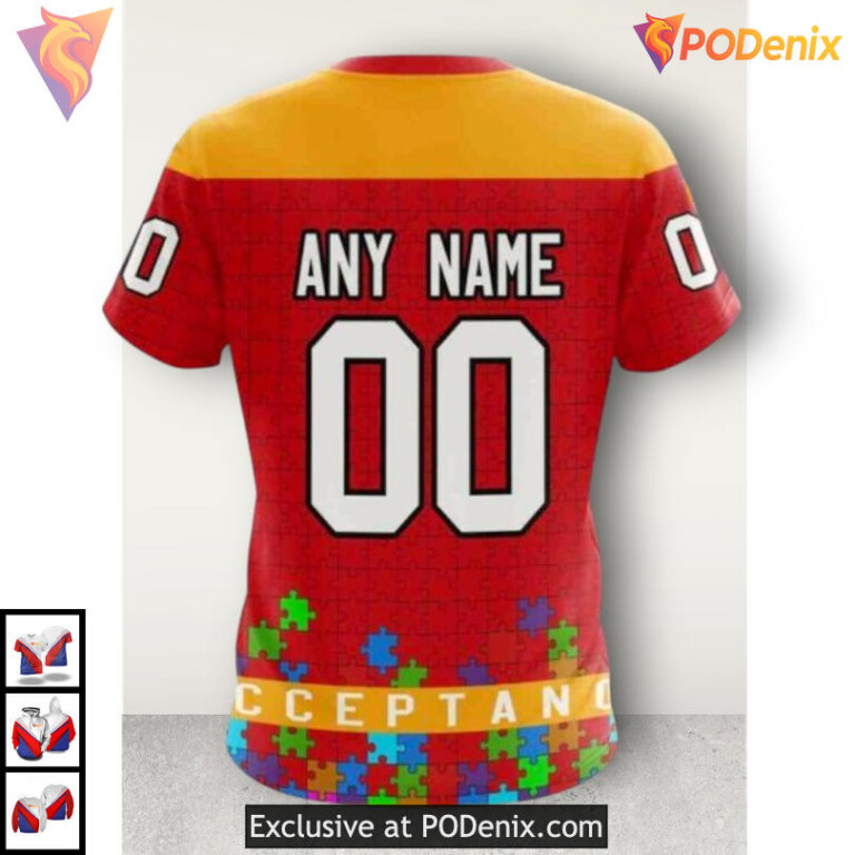 Unisex Autism Awareness Tribute Calgary Flames Sweatshirt Hoodie 3D - 3