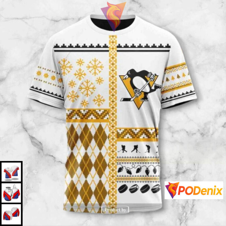 Unisex Christmas Celebration Custom Pittsburgh Penguins Full Print Hoodie NHL 3D - 2