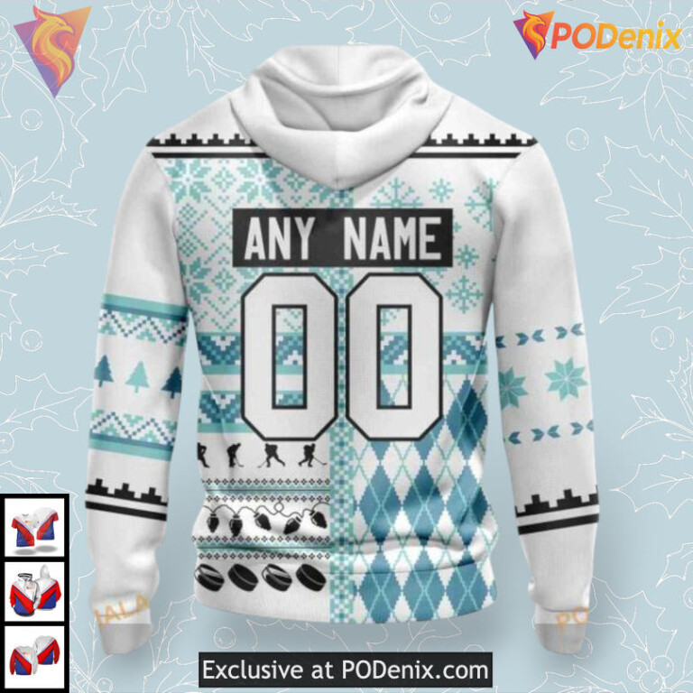 Unisex Christmas Celebration Design NHL Seattle Kraken Mens Hoodie 3D - 1